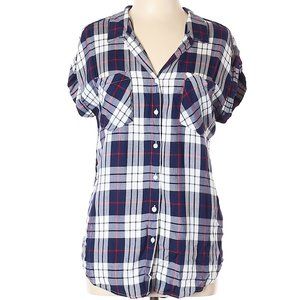 Plaid Button-Up Women's Top